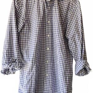 Tom Ford 41/16 Purple Gingham Check Button Up LS Dress Shirt